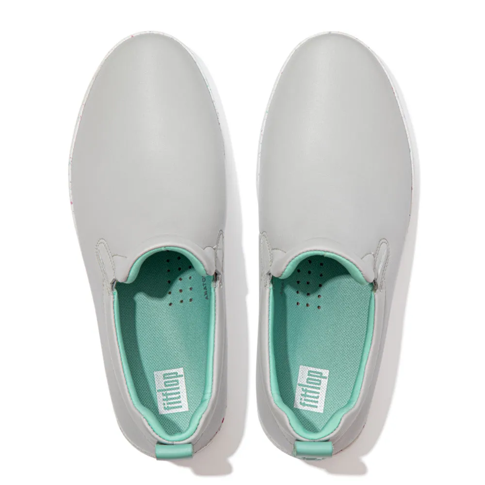 FitFlop RALLY Speckle-Sole Leather Slip-On Trainers