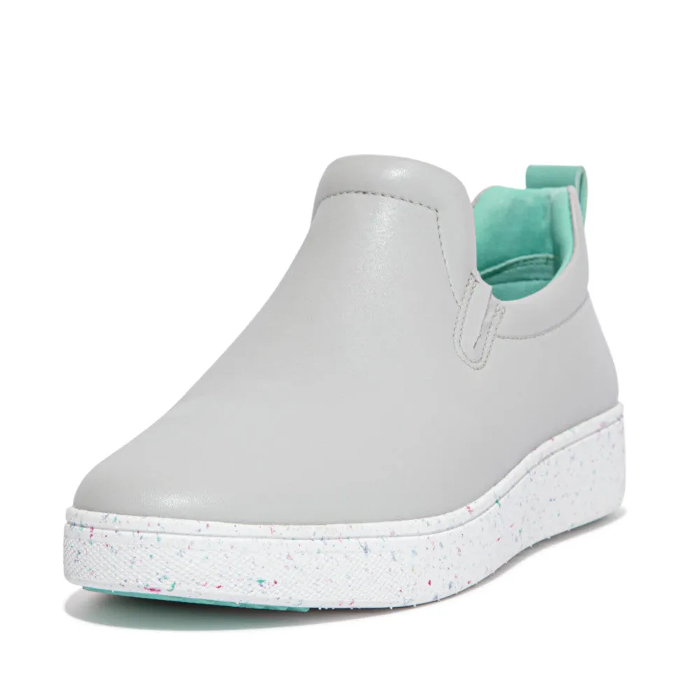 FitFlop RALLY Speckle-Sole Leather Slip-On Trainers