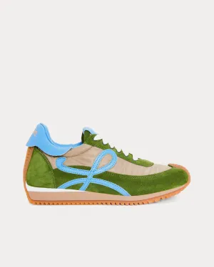 Flow Runner Nylon & Suede Linen / Light Denim Low Top Sneakers
