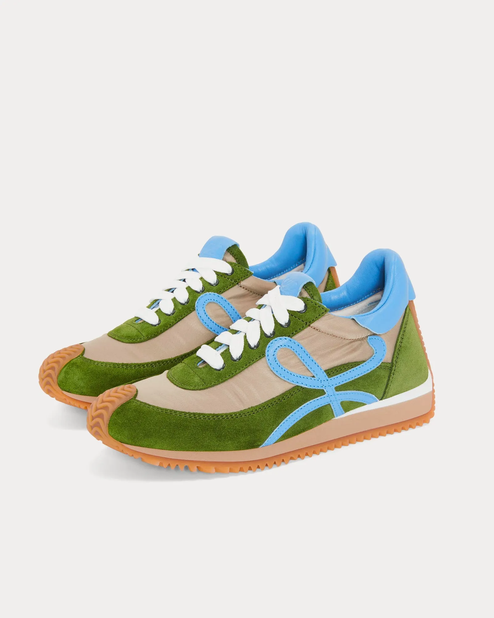 Flow Runner Nylon & Suede Linen / Light Denim Low Top Sneakers