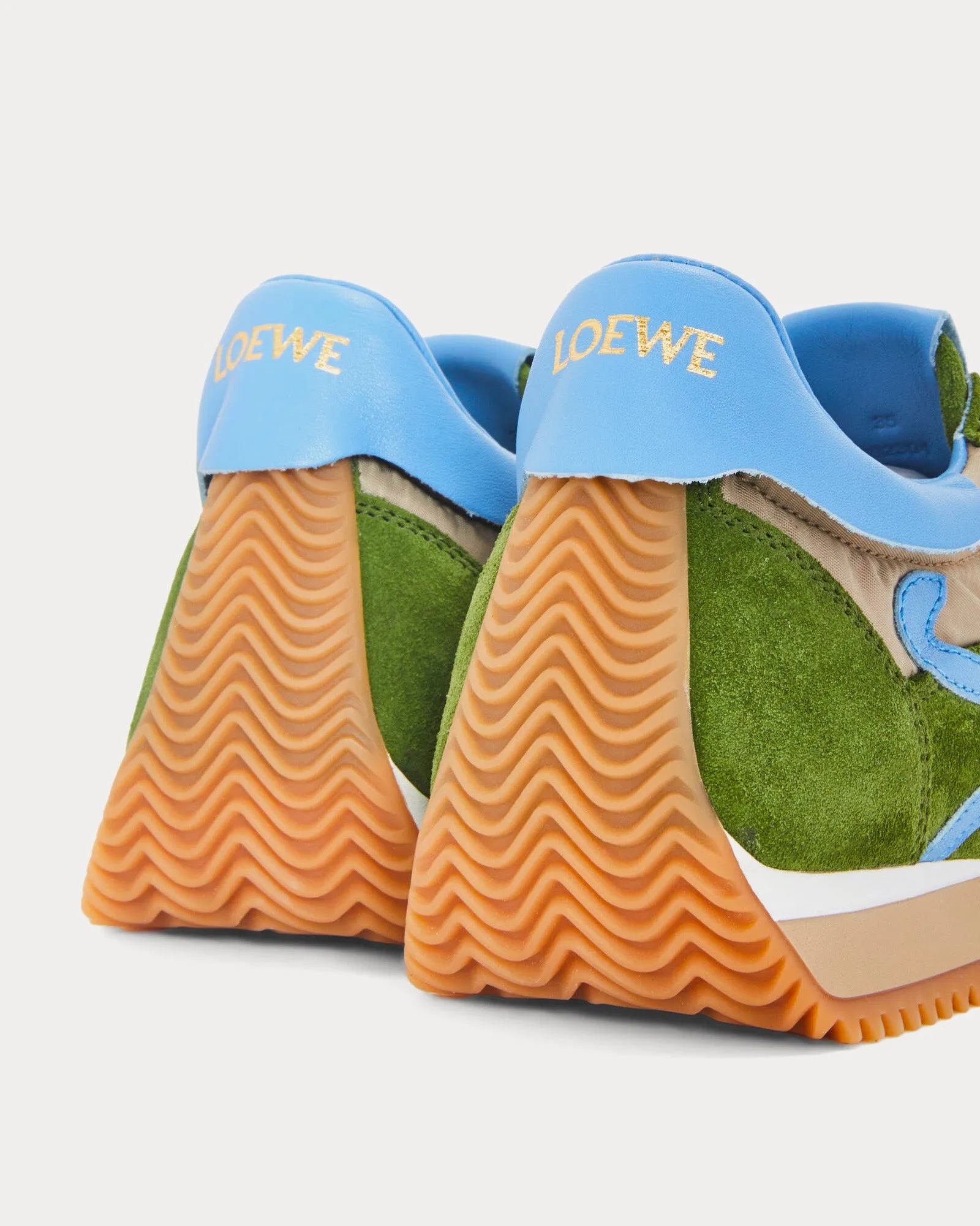 Flow Runner Nylon & Suede Linen / Light Denim Low Top Sneakers