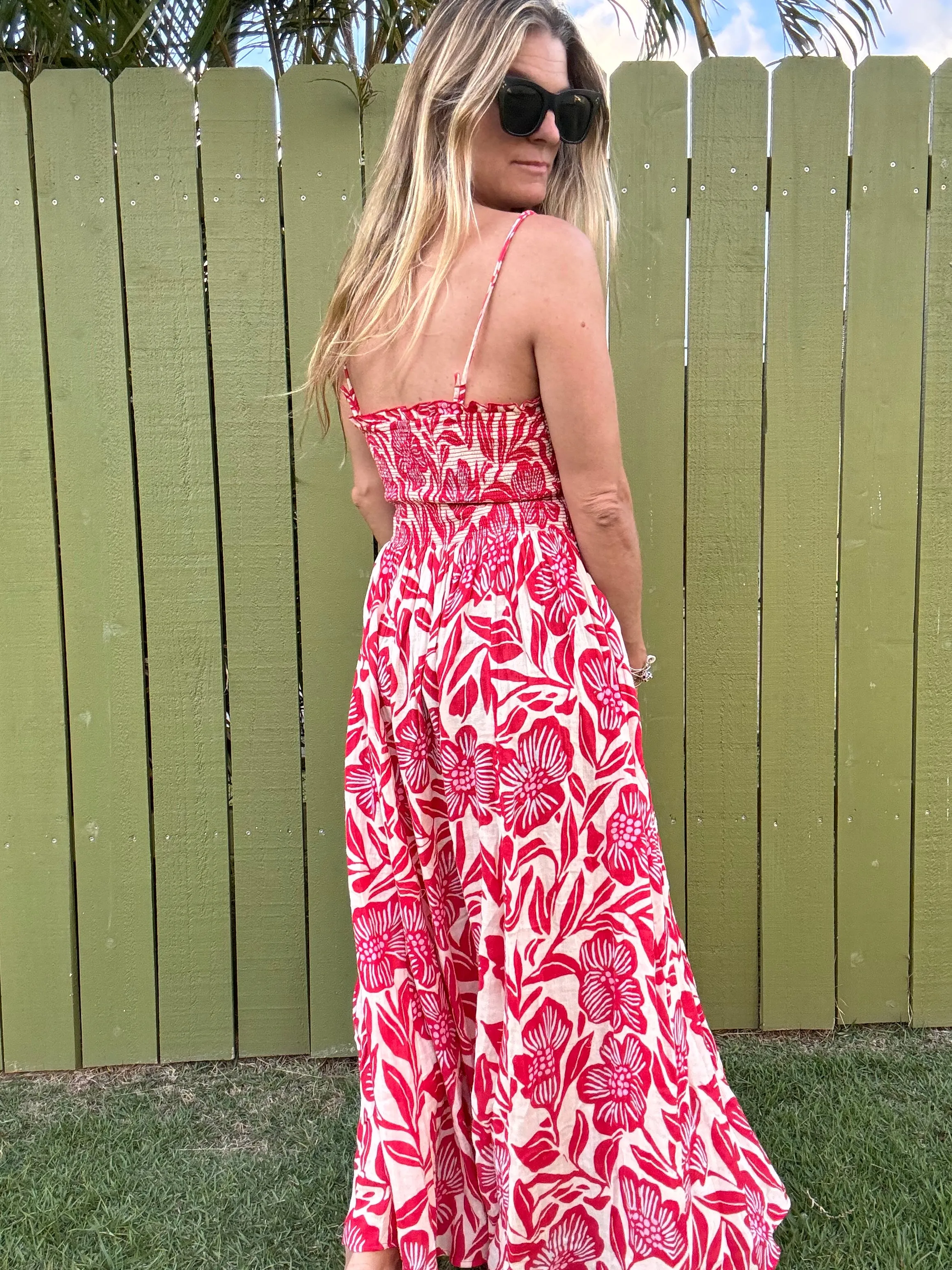 FREE PEOPLE Sweet Nothings Midi Dress - Gardenia Combo