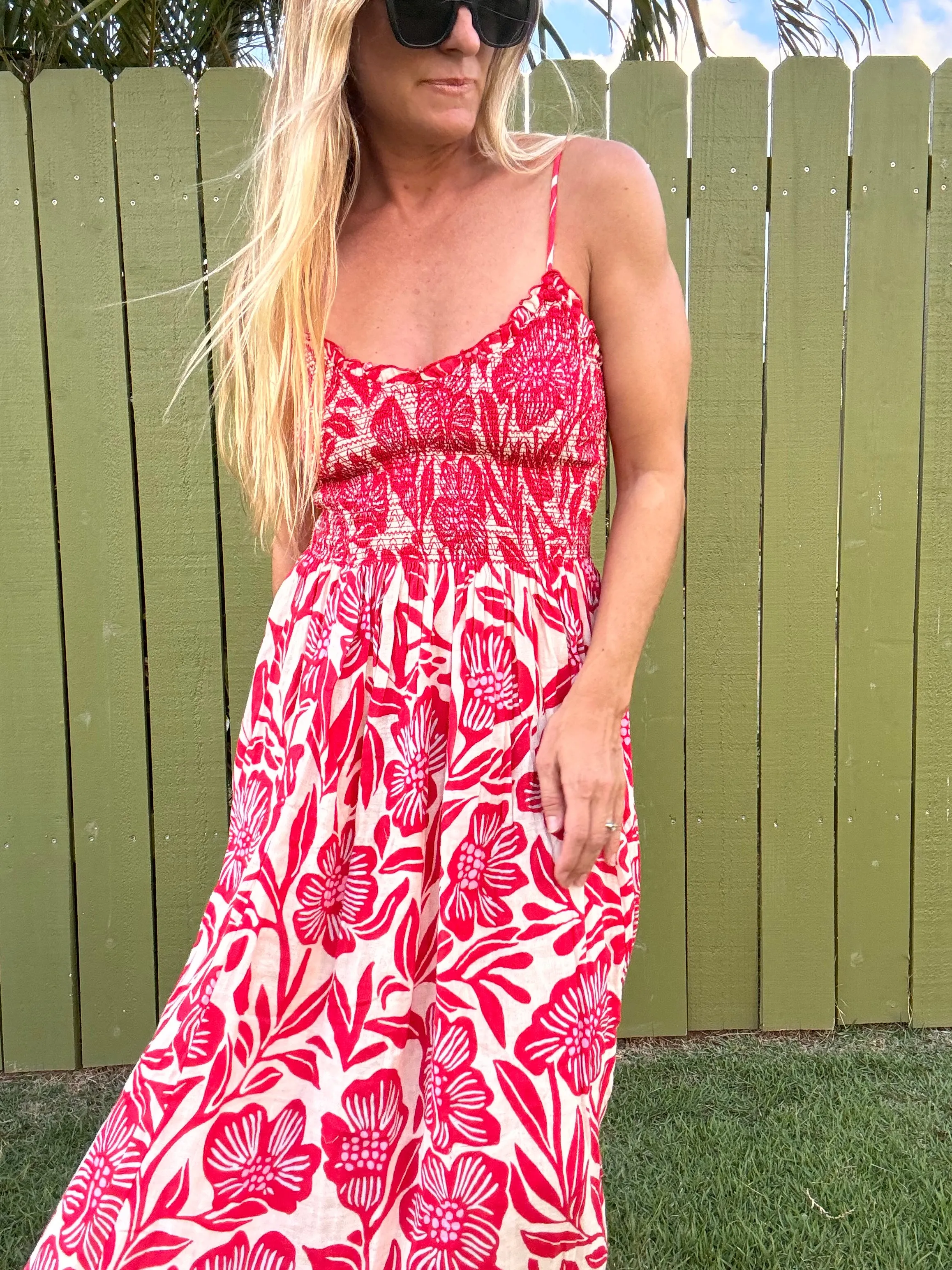 FREE PEOPLE Sweet Nothings Midi Dress - Gardenia Combo
