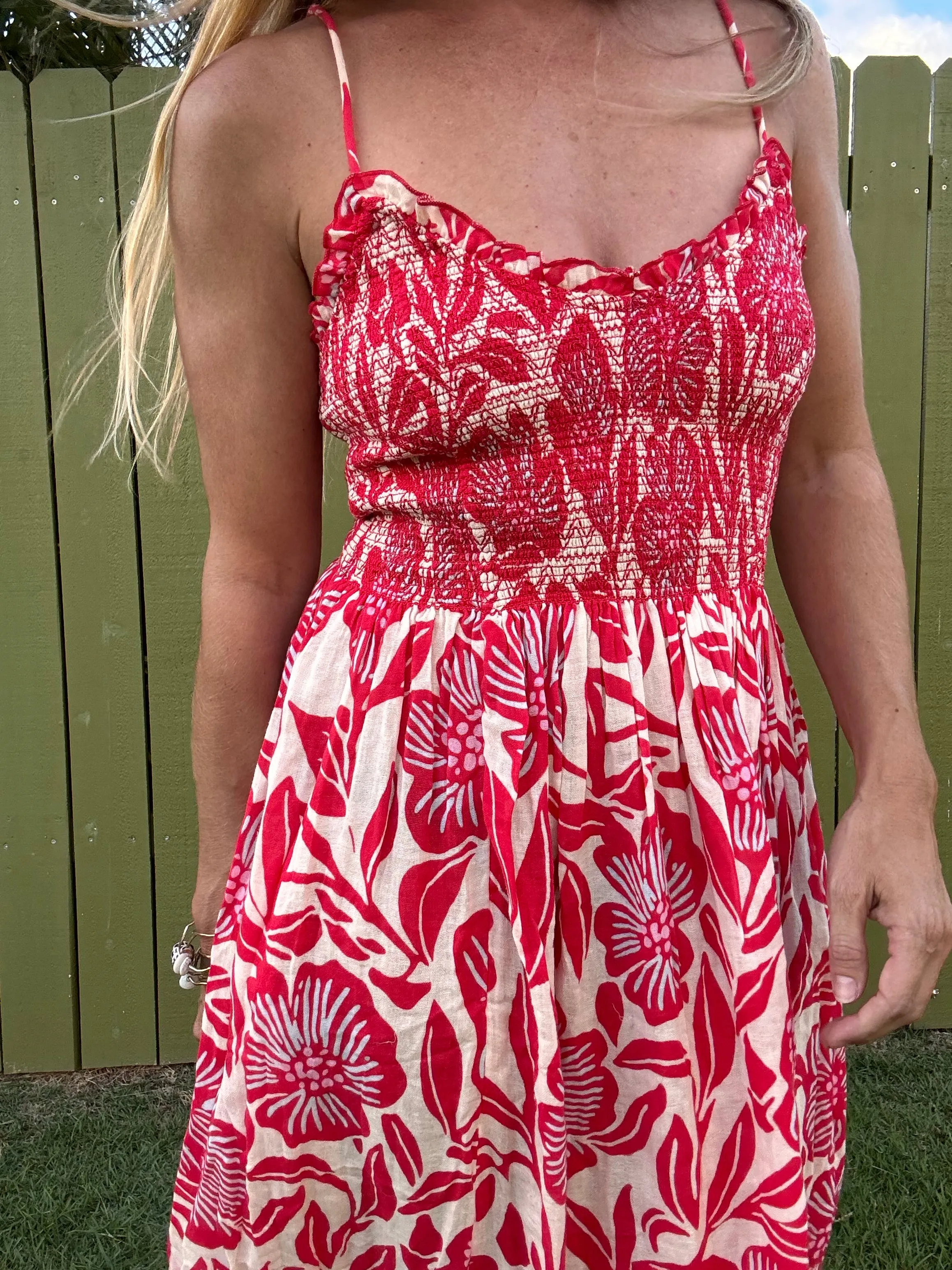 FREE PEOPLE Sweet Nothings Midi Dress - Gardenia Combo