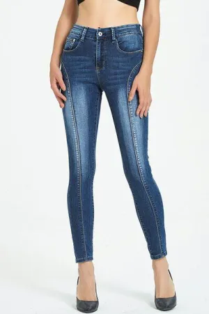 Front Seam Cropped Skinny Jeans