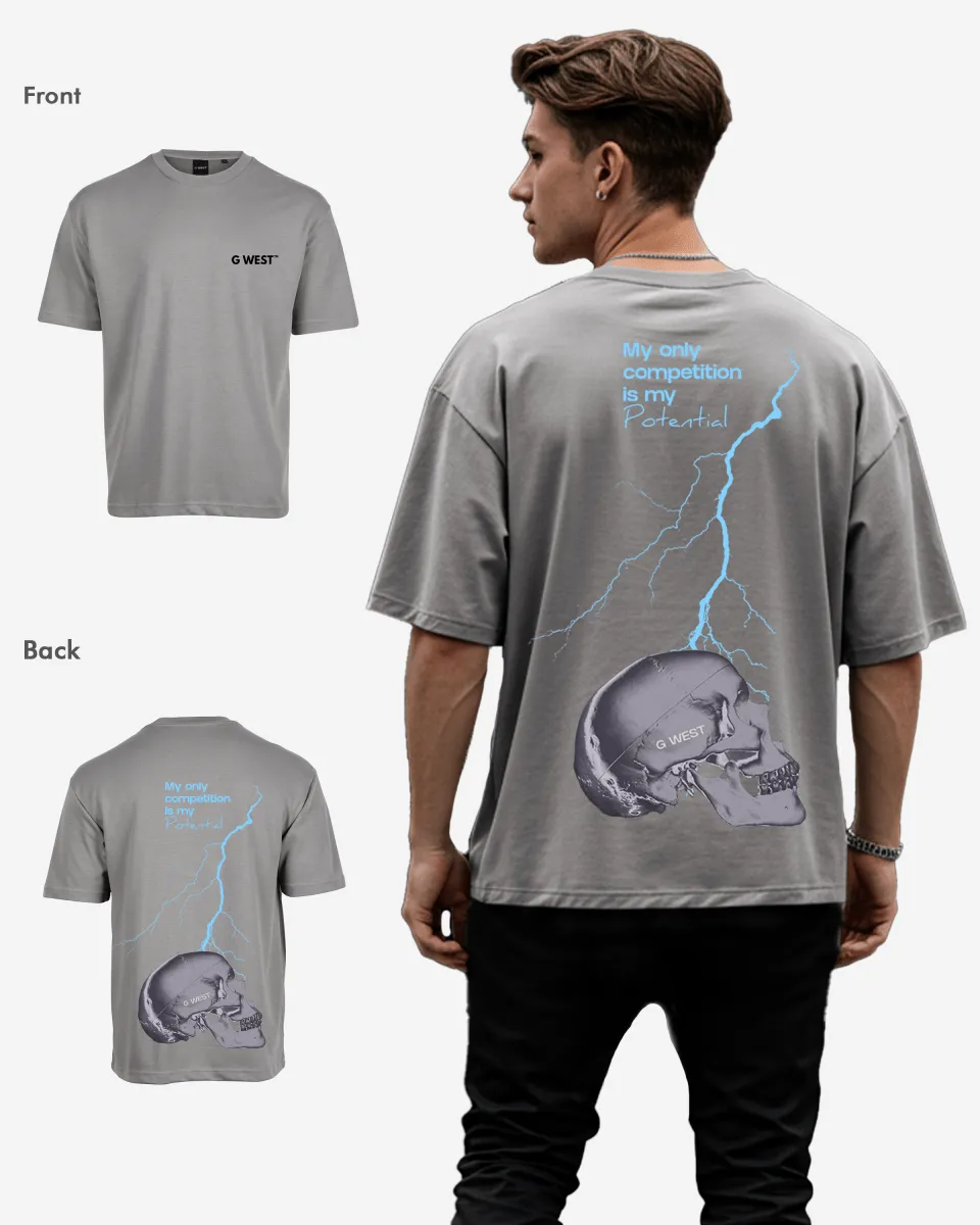 G West Oversized Lighting Skull Tee