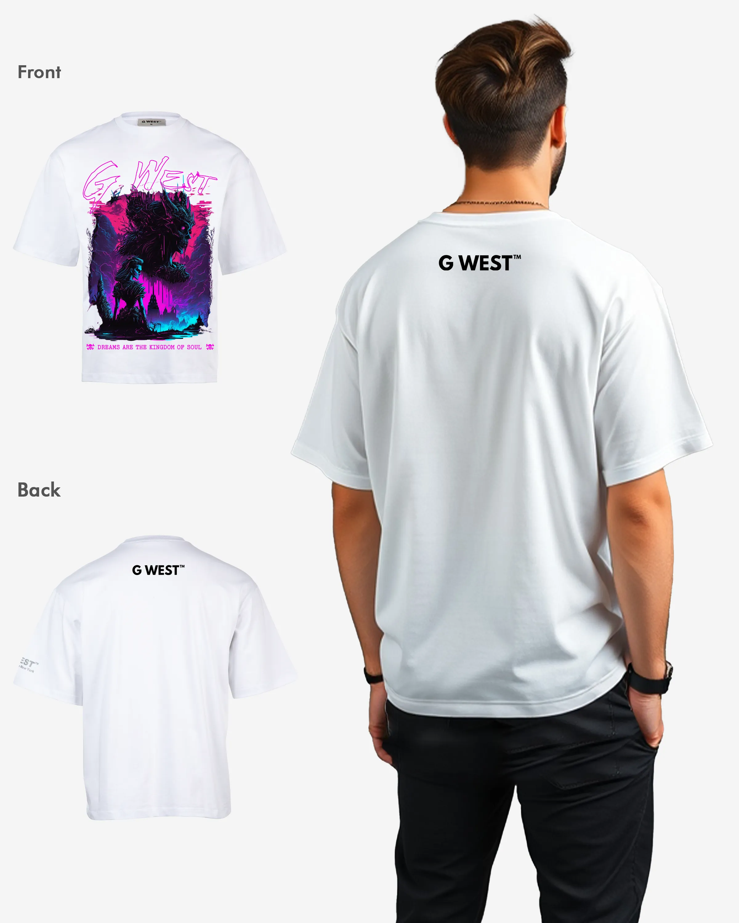 G-WEST SOUL'S KINGDOM OVERSIZED TEE GWROJMT185
