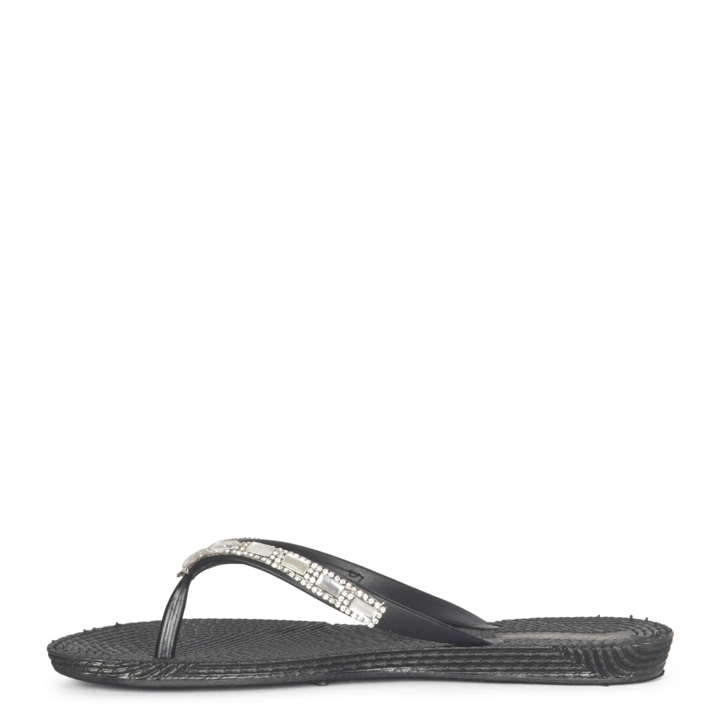 GIGI FLAT SLIPPER WITH SPARKLY CRYTSAL AND RHINESTONE DETAILING