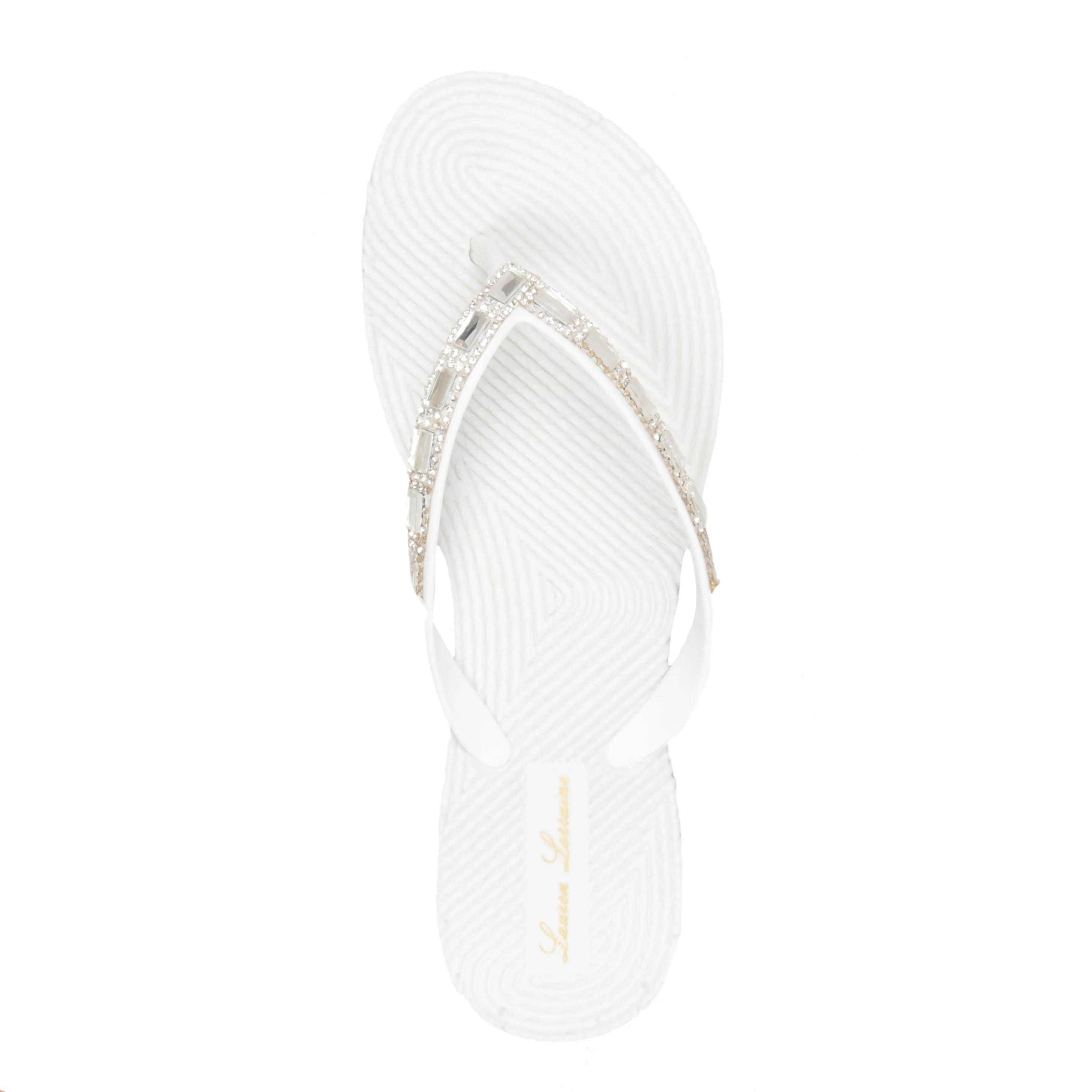 GIGI FLAT SLIPPER WITH SPARKLY CRYTSAL AND RHINESTONE DETAILING