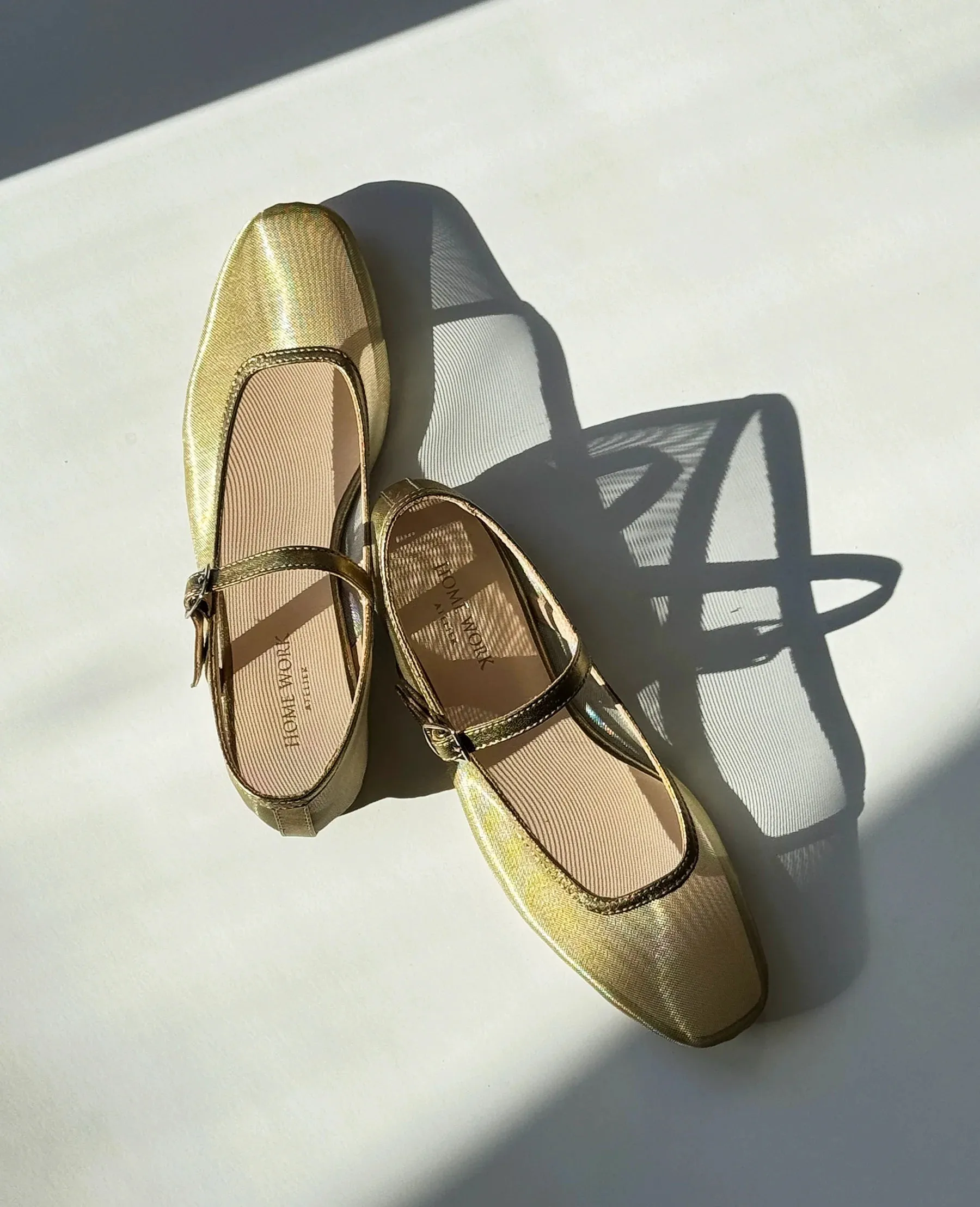 Gold Mary Jane Flats