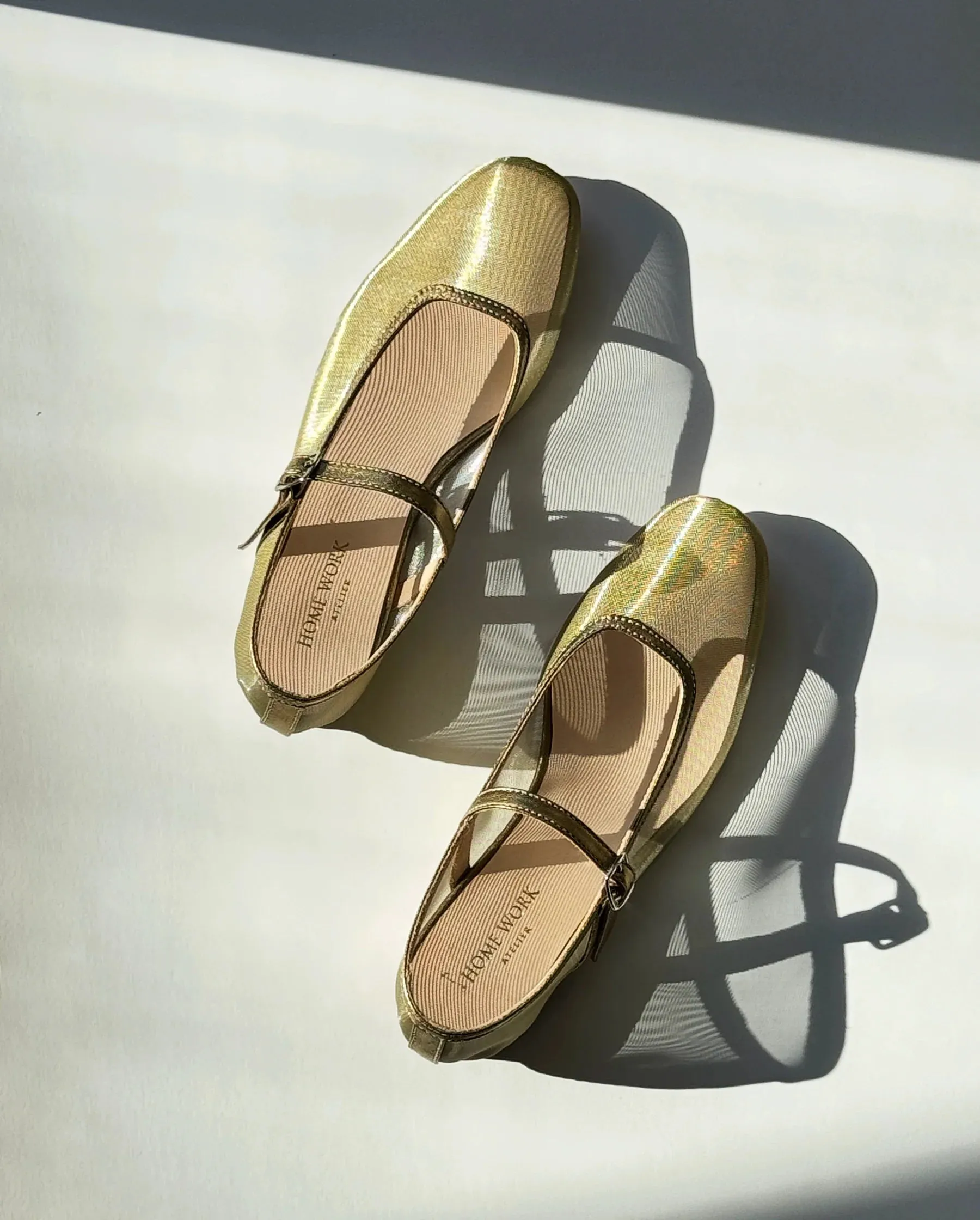 Gold Mary Jane Flats