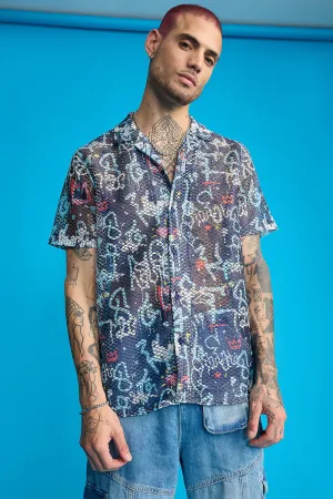 Graffiti Men's Mesh Shirt