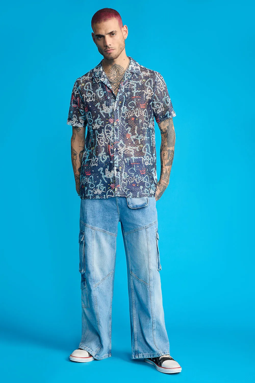 Graffiti Men's Mesh Shirt