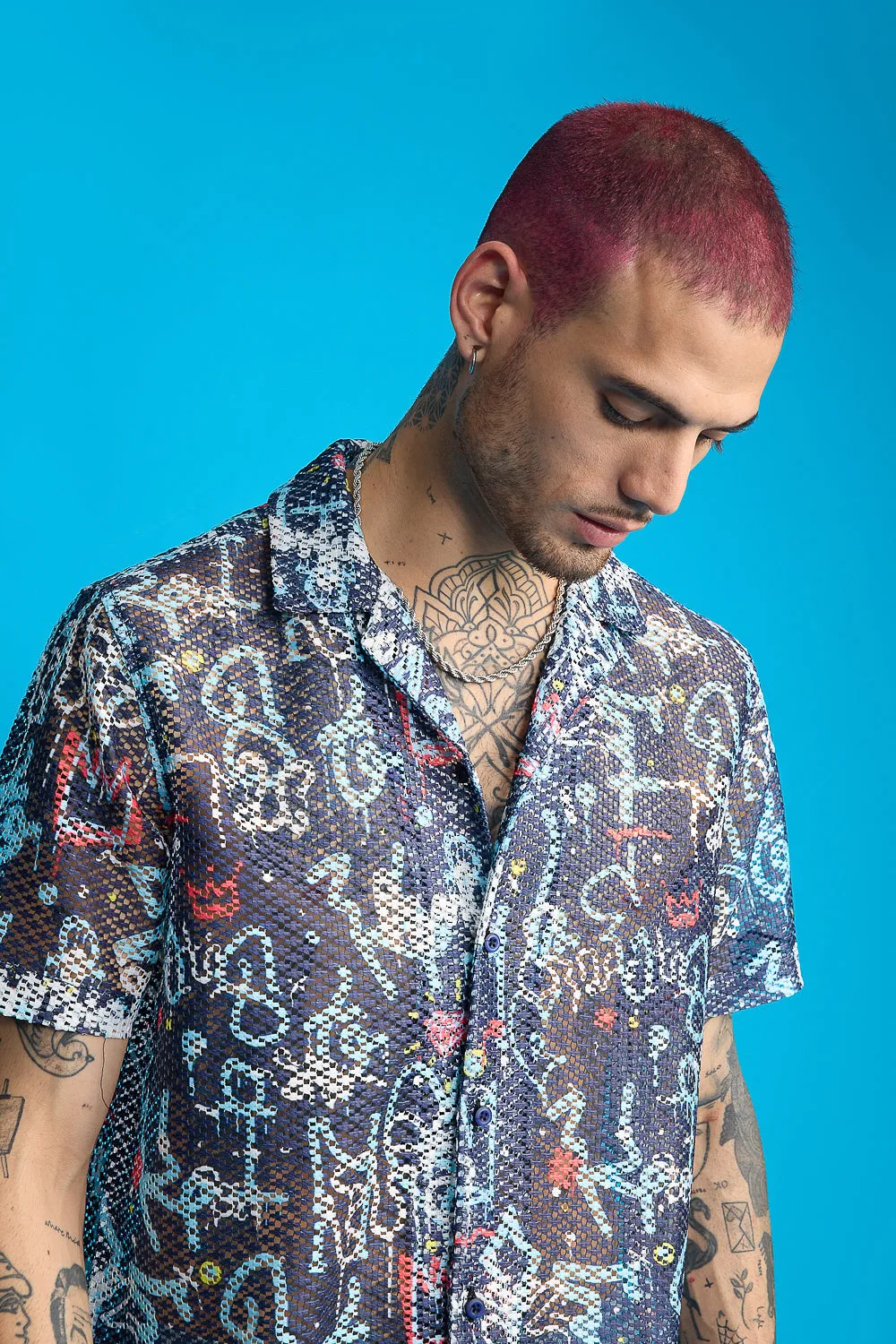 Graffiti Men's Mesh Shirt