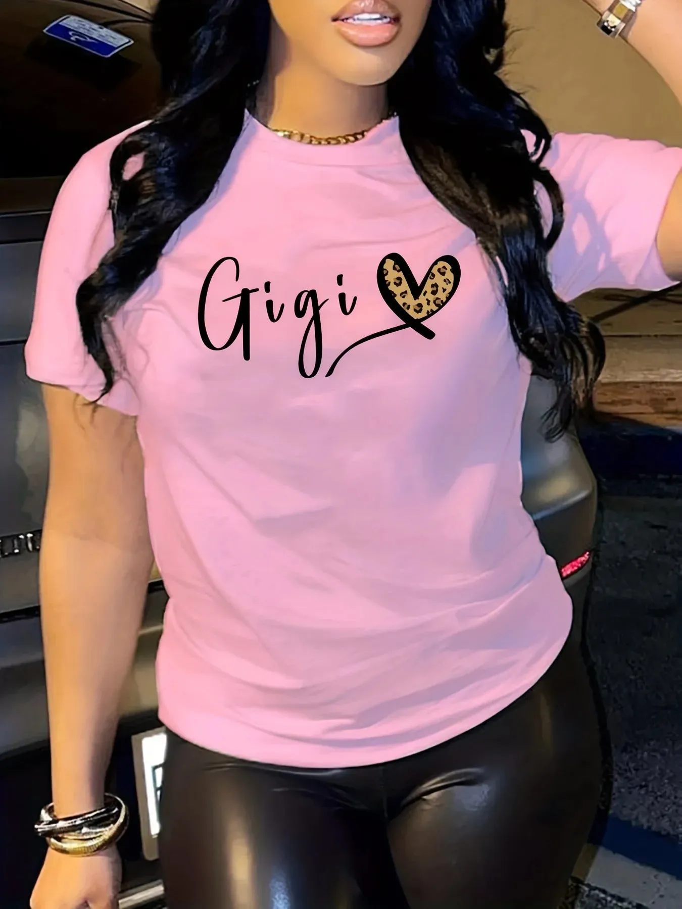 Heart Print Casual Tee
