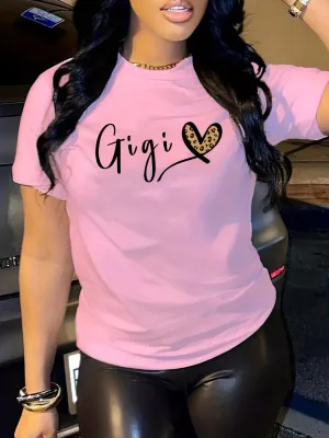 Heart Print Casual Tee
