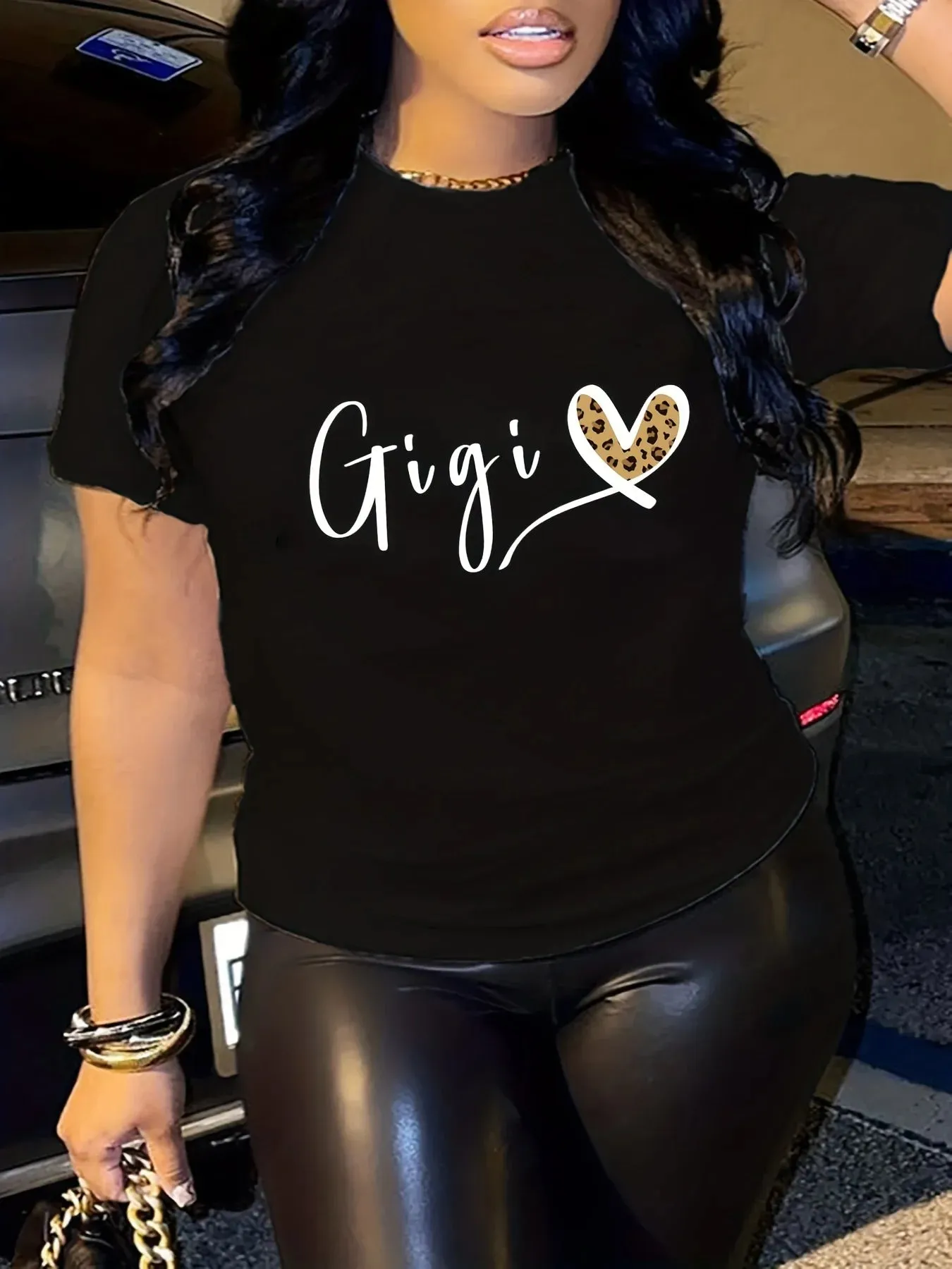 Heart Print Casual Tee