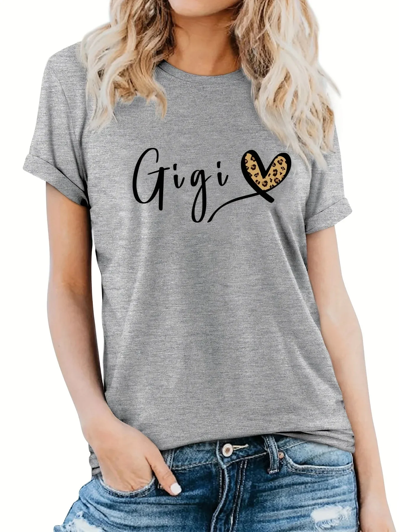 Heart Print Casual Tee