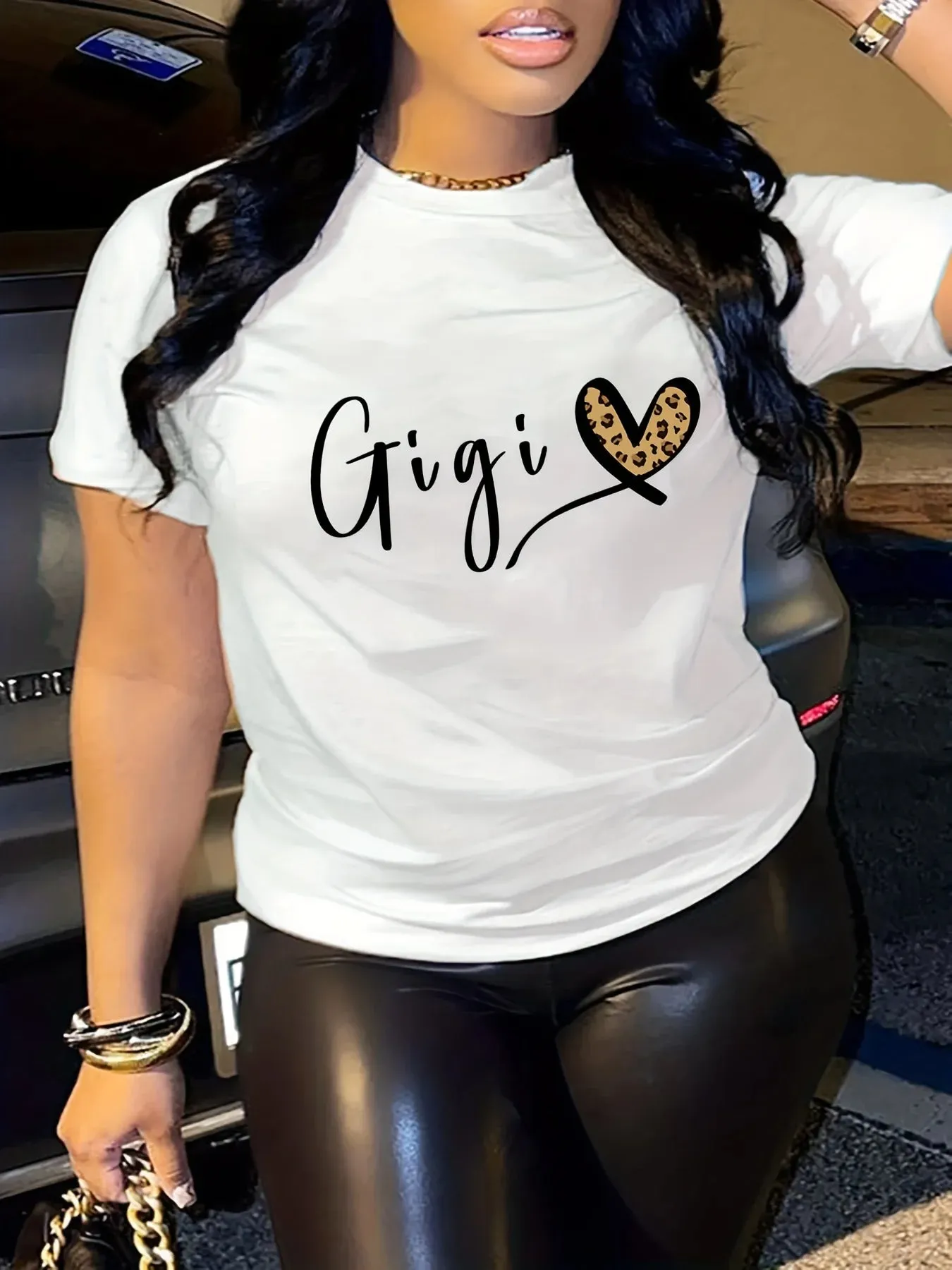 Heart Print Casual Tee