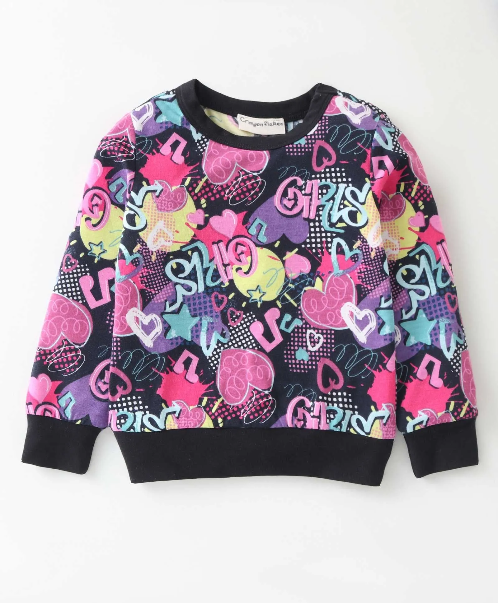Hearts Printed Sweatshirt Jogger Set