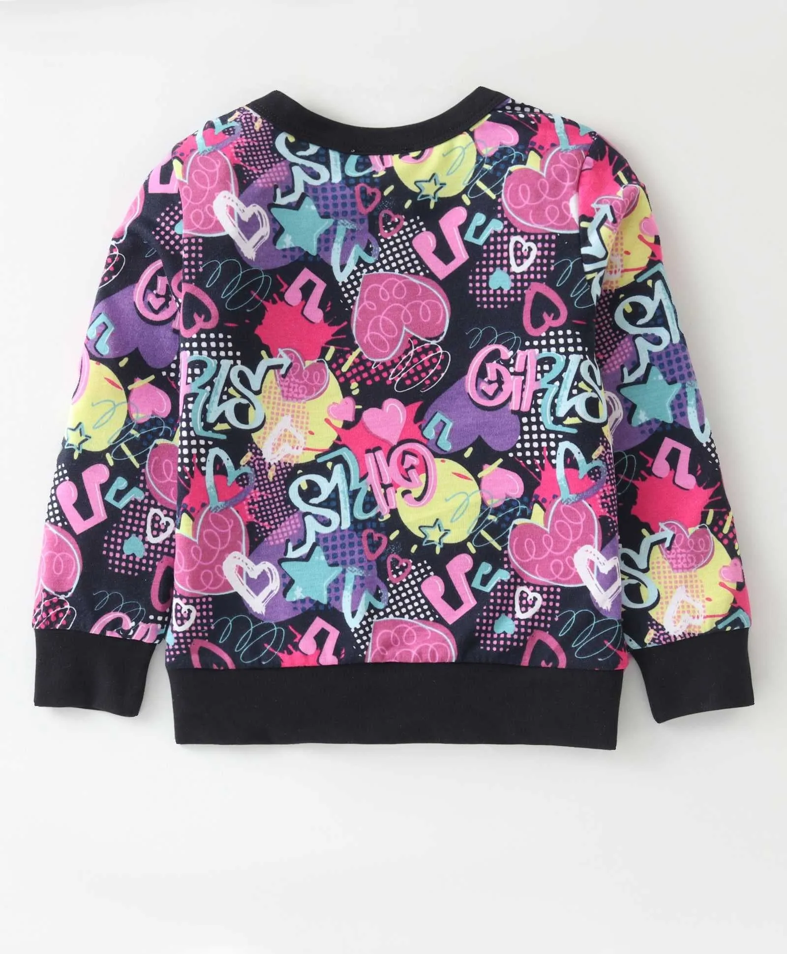 Hearts Printed Sweatshirt Jogger Set