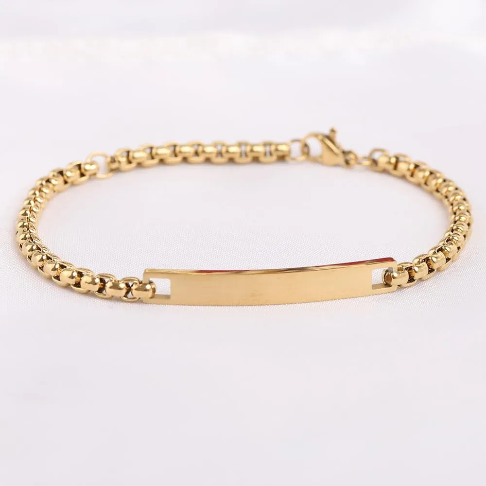 Hebrew Thin Bracelet - Stackable Wristbands Israel Judaica Jewelry Personalized with ID Name of God Amulet Prayer Adjustable Stainless Steel Chain Bracelet, 6.69" or 7.87"