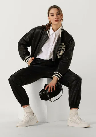 Hoge Taille Imitatieleren Cargo Broek met Zakken