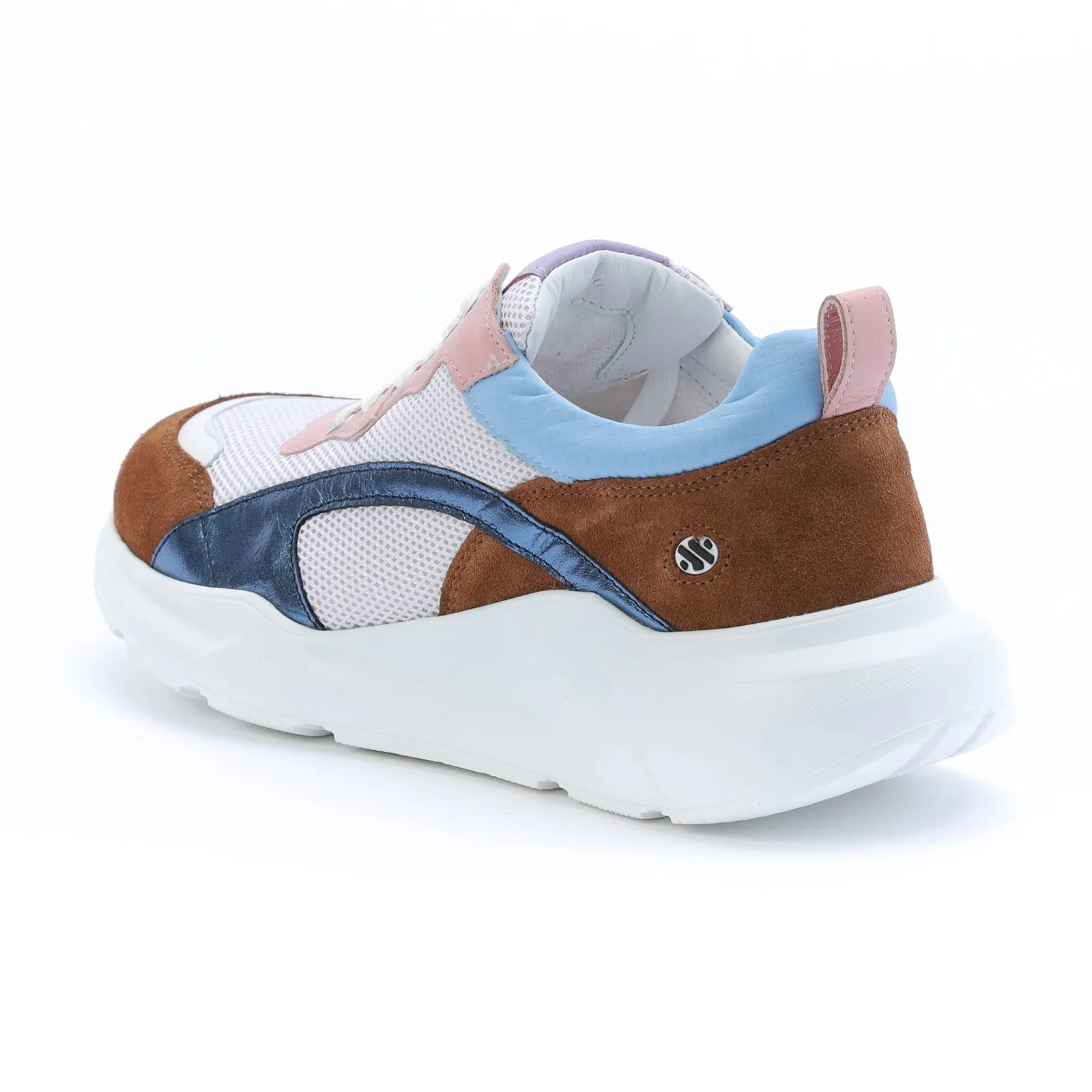 IZZI platform sneaker - brown and light blue