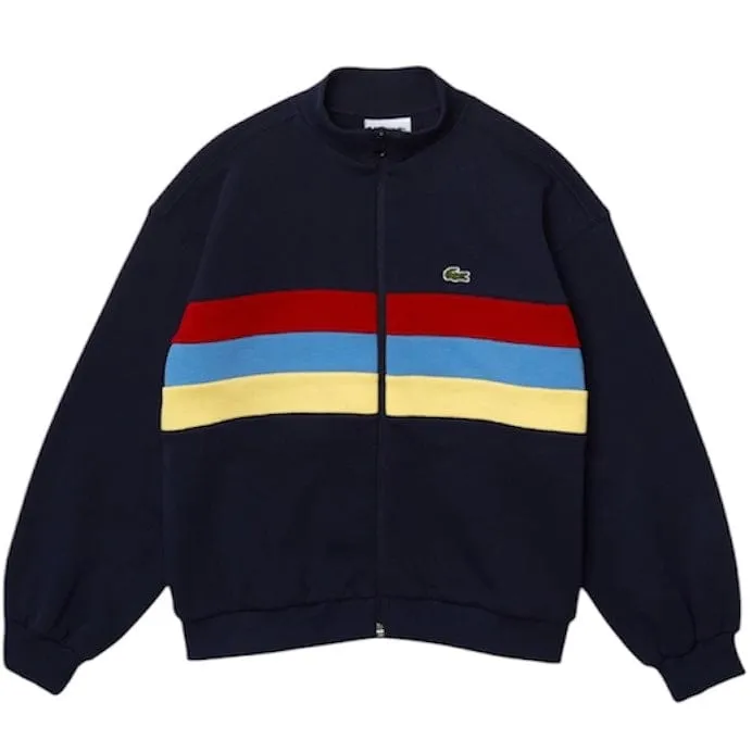 Lacoste Colorblock Bands Fleece Zip Sweatshirt (Navy Blue) SJ7546-51