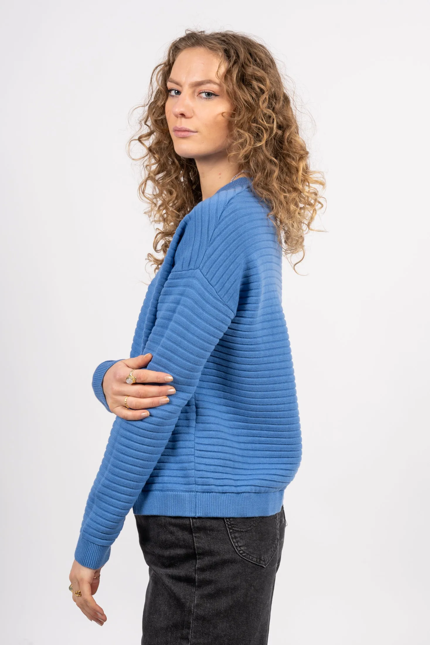 Laurina LS Knit O-Neck - Ultramarine