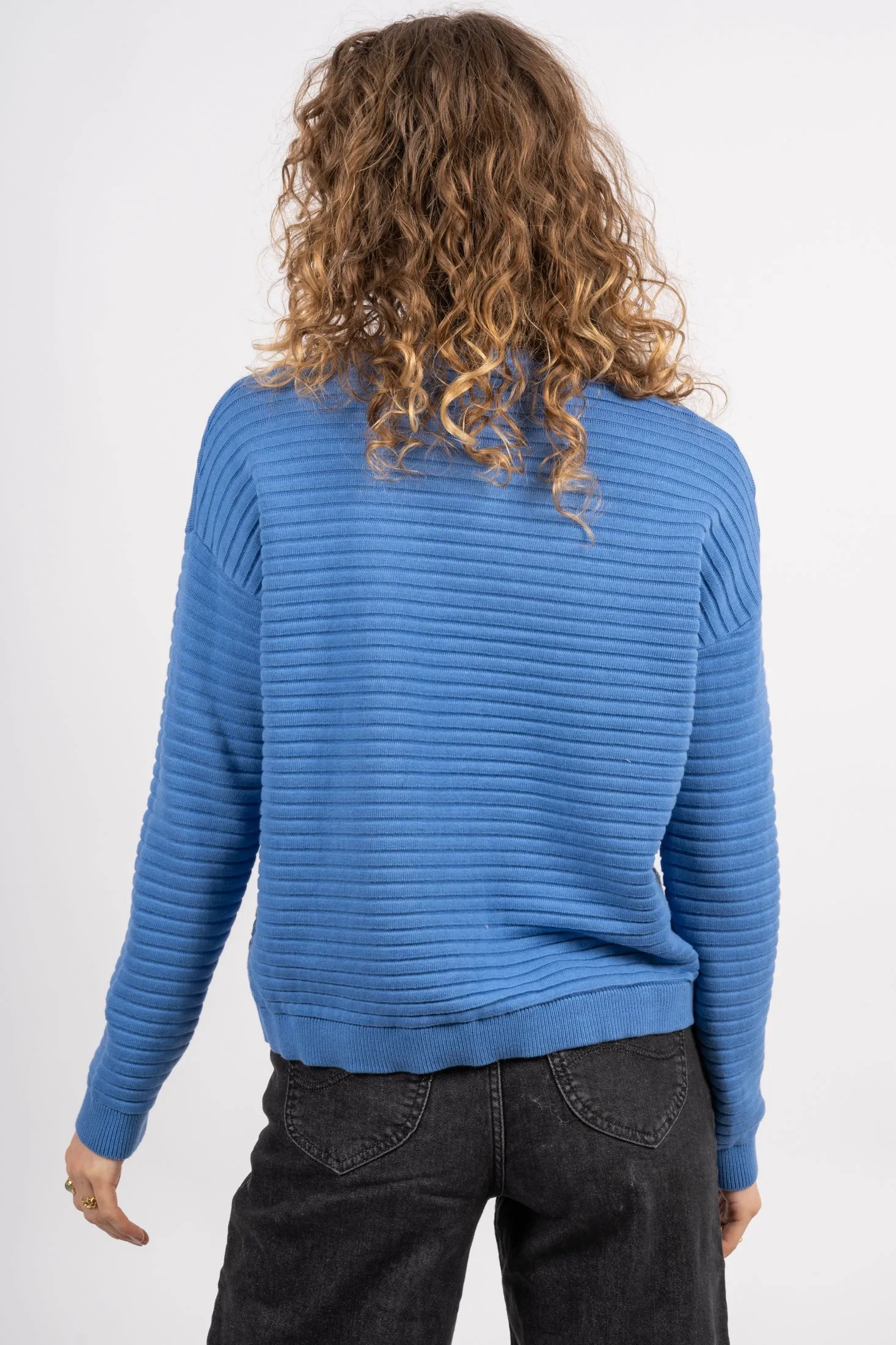 Laurina LS Knit O-Neck - Ultramarine
