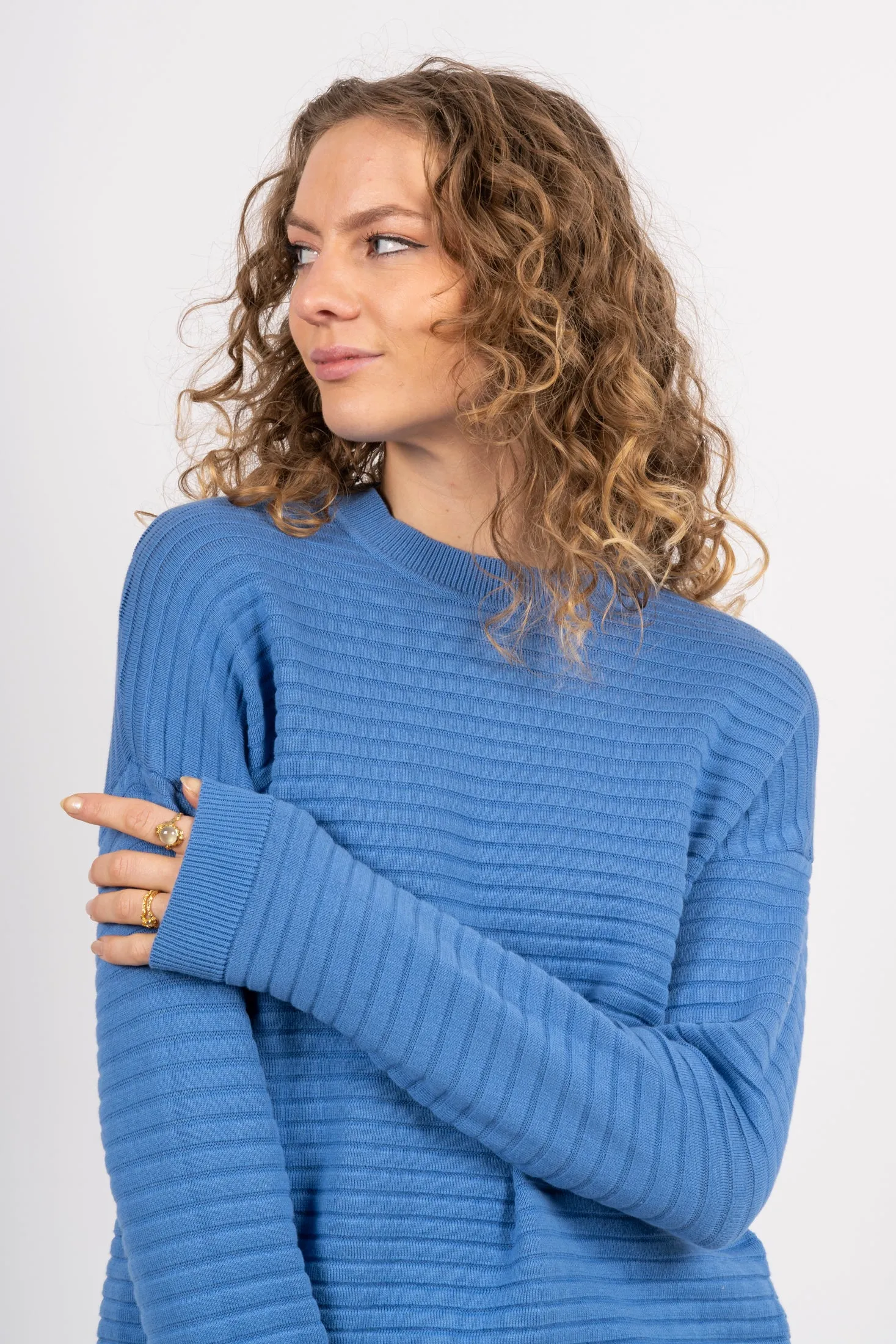Laurina LS Knit O-Neck - Ultramarine