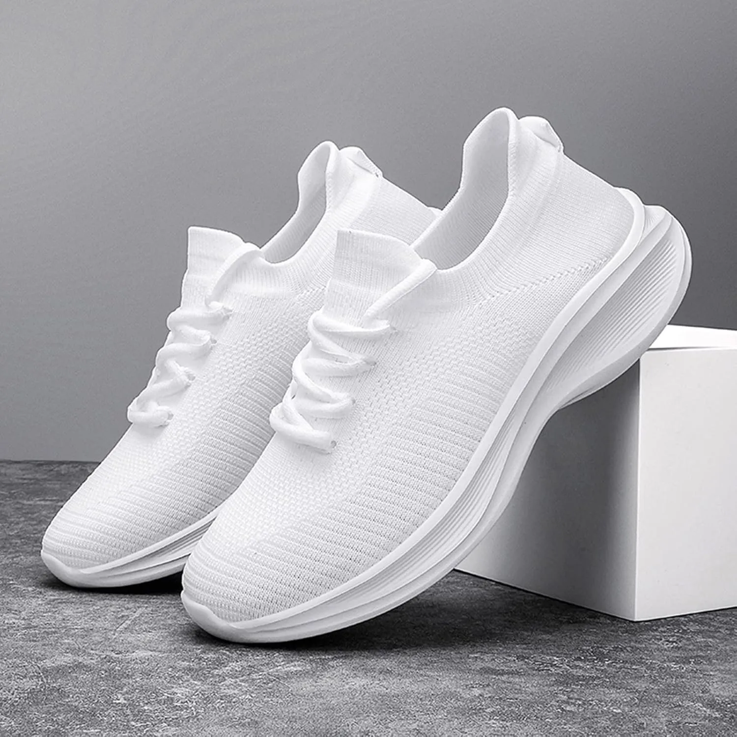 Lightweight Arch Support Sneakers for Men Breathable Casual Comfortable Walking Sneaker Casual Stretch Sneaker