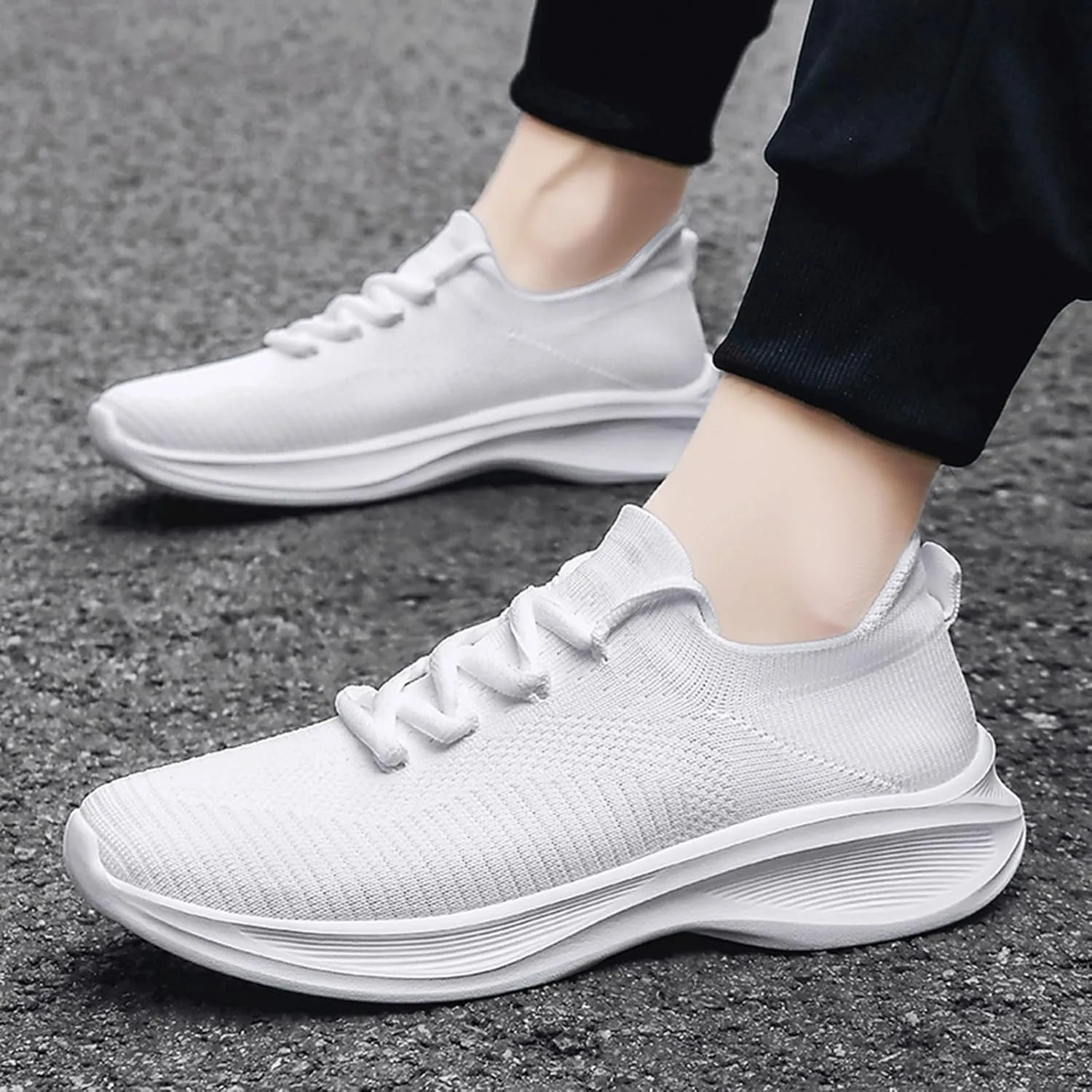 Lightweight Arch Support Sneakers for Men Breathable Casual Comfortable Walking Sneaker Casual Stretch Sneaker