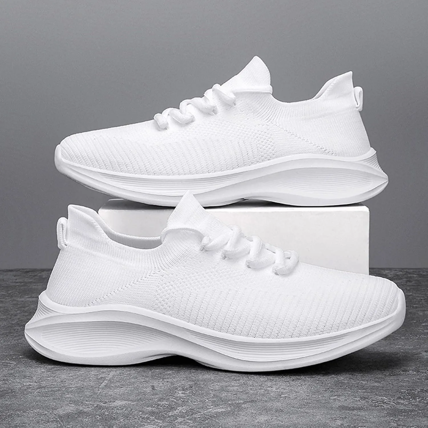 Lightweight Arch Support Sneakers for Men Breathable Casual Comfortable Walking Sneaker Casual Stretch Sneaker