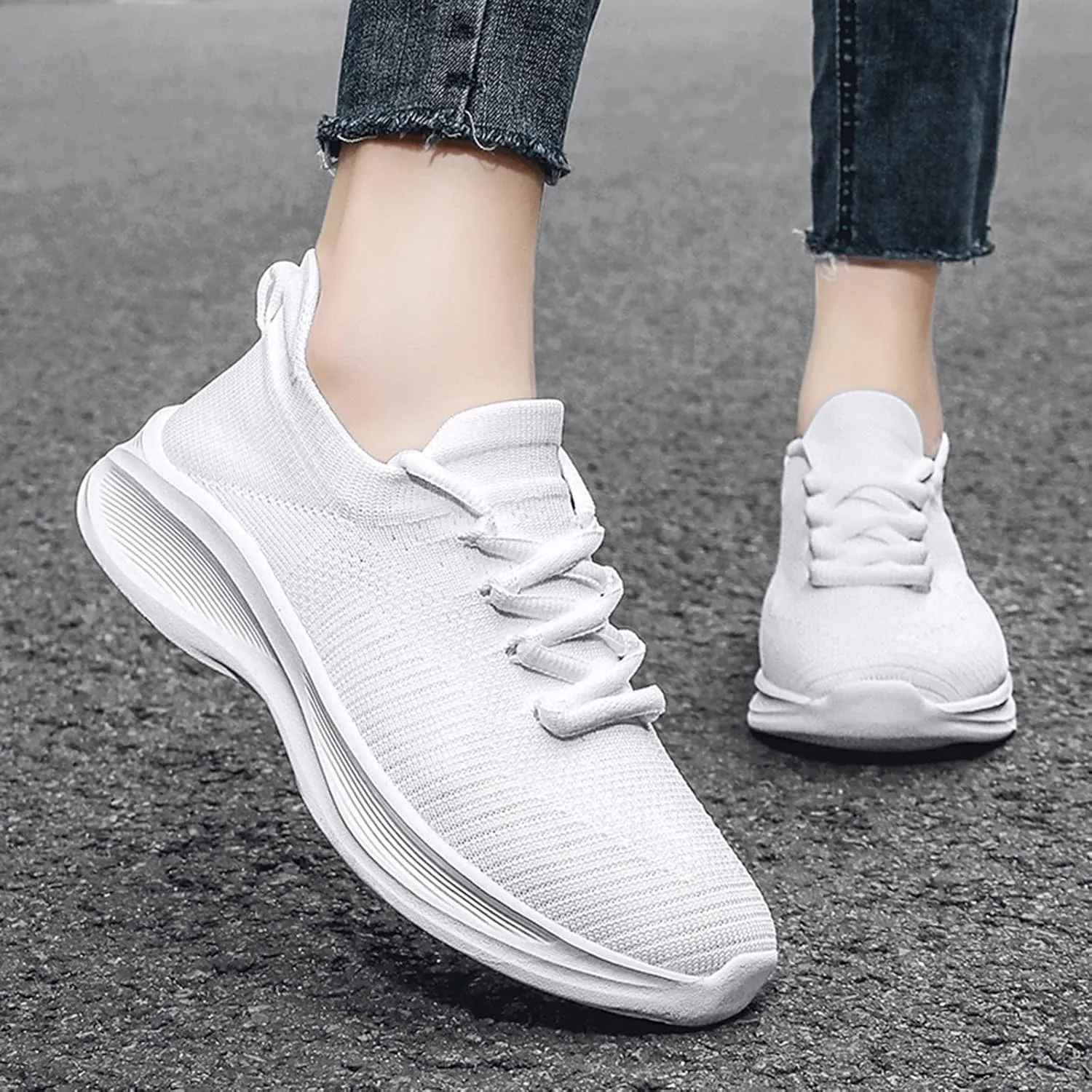 Lightweight Arch Support Sneakers for Men Breathable Casual Comfortable Walking Sneaker Casual Stretch Sneaker