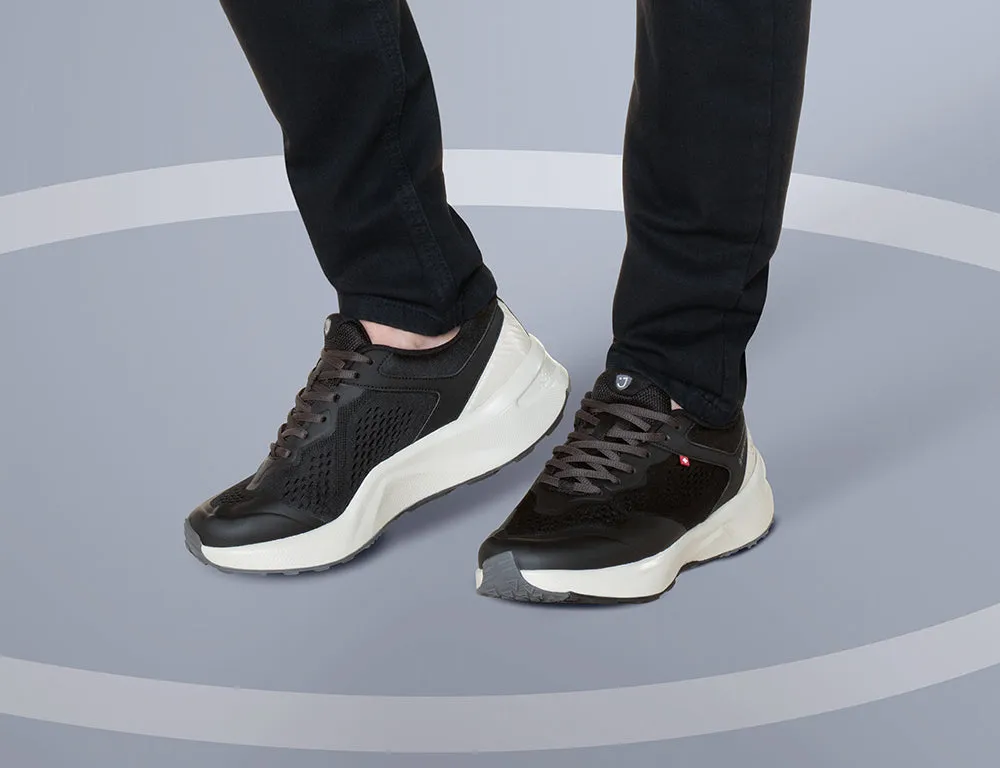 Mens Active Veloce Black Beige Trainers