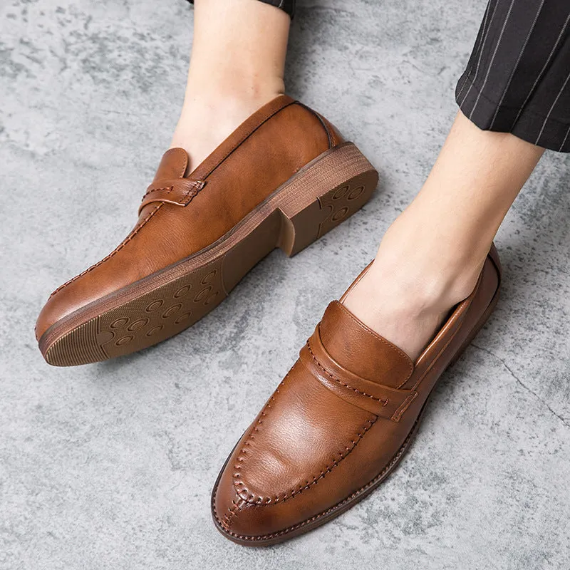 Mens Loafers  Genuine Leather  Slip-On  Penny Strap  Classic Fit  Dress Casual