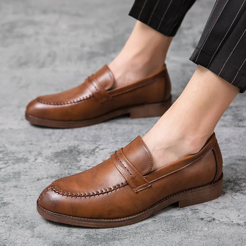Mens Loafers  Genuine Leather  Slip-On  Penny Strap  Classic Fit  Dress Casual