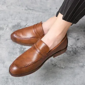 Mens Loafers  Genuine Leather  Slip-On  Penny Strap  Classic Fit  Dress Casual