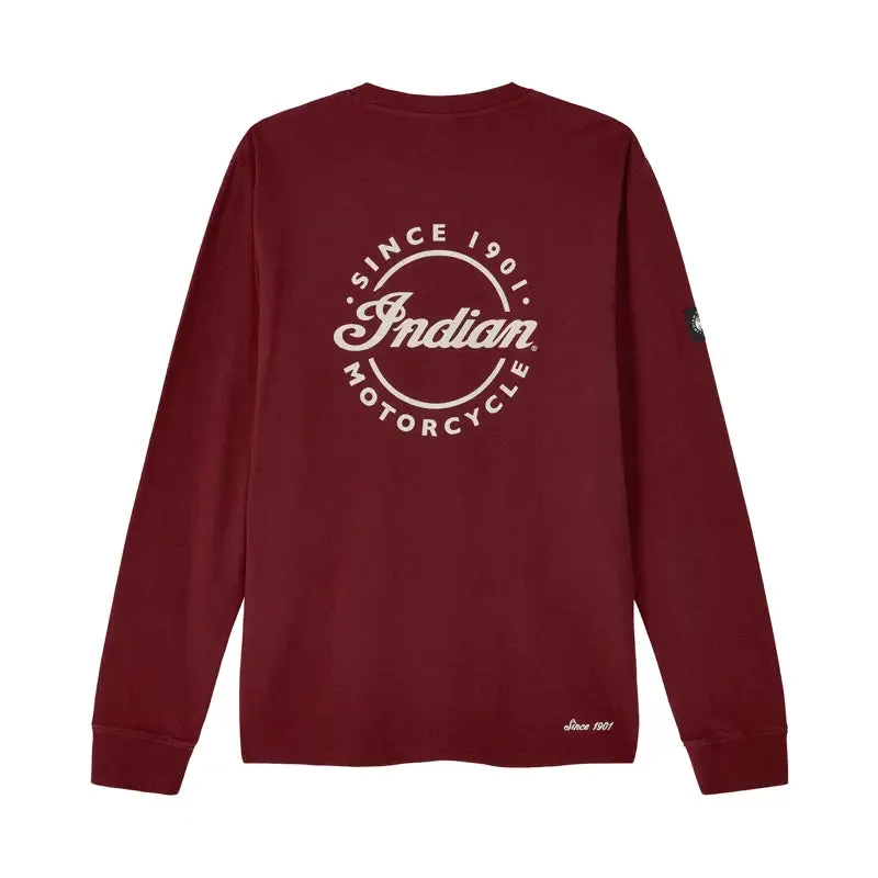 Men's Script Icon Pocket Long Sleeve T-Shirt, Port