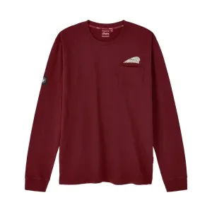 Men's Script Icon Pocket Long Sleeve T-Shirt, Port