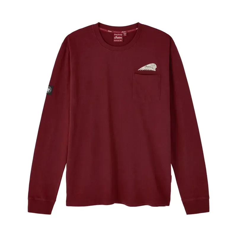 Men's Script Icon Pocket Long Sleeve T-Shirt, Port