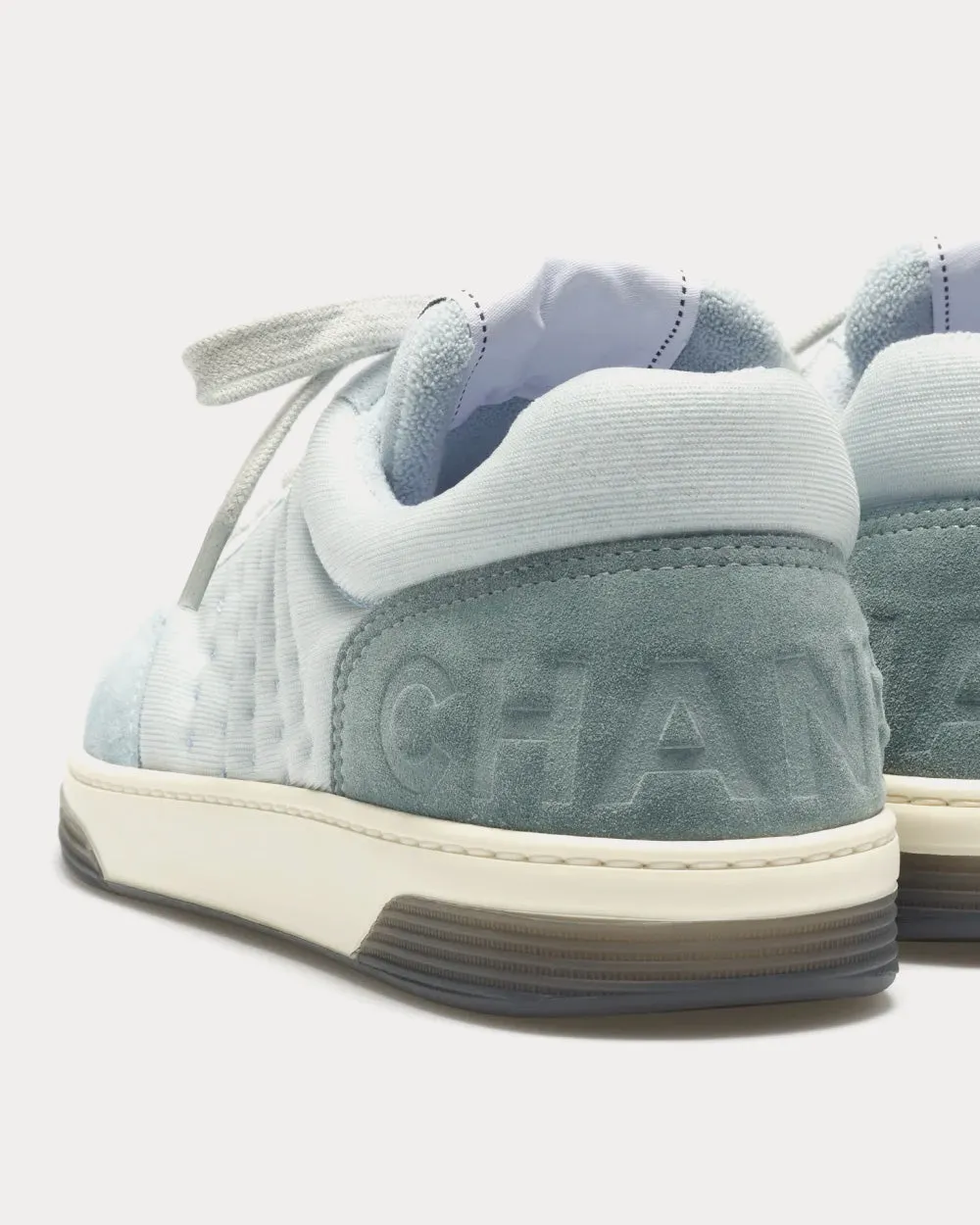 Mesh & Suede Calfskin Light Blue / Turquoise Low Top Sneakers