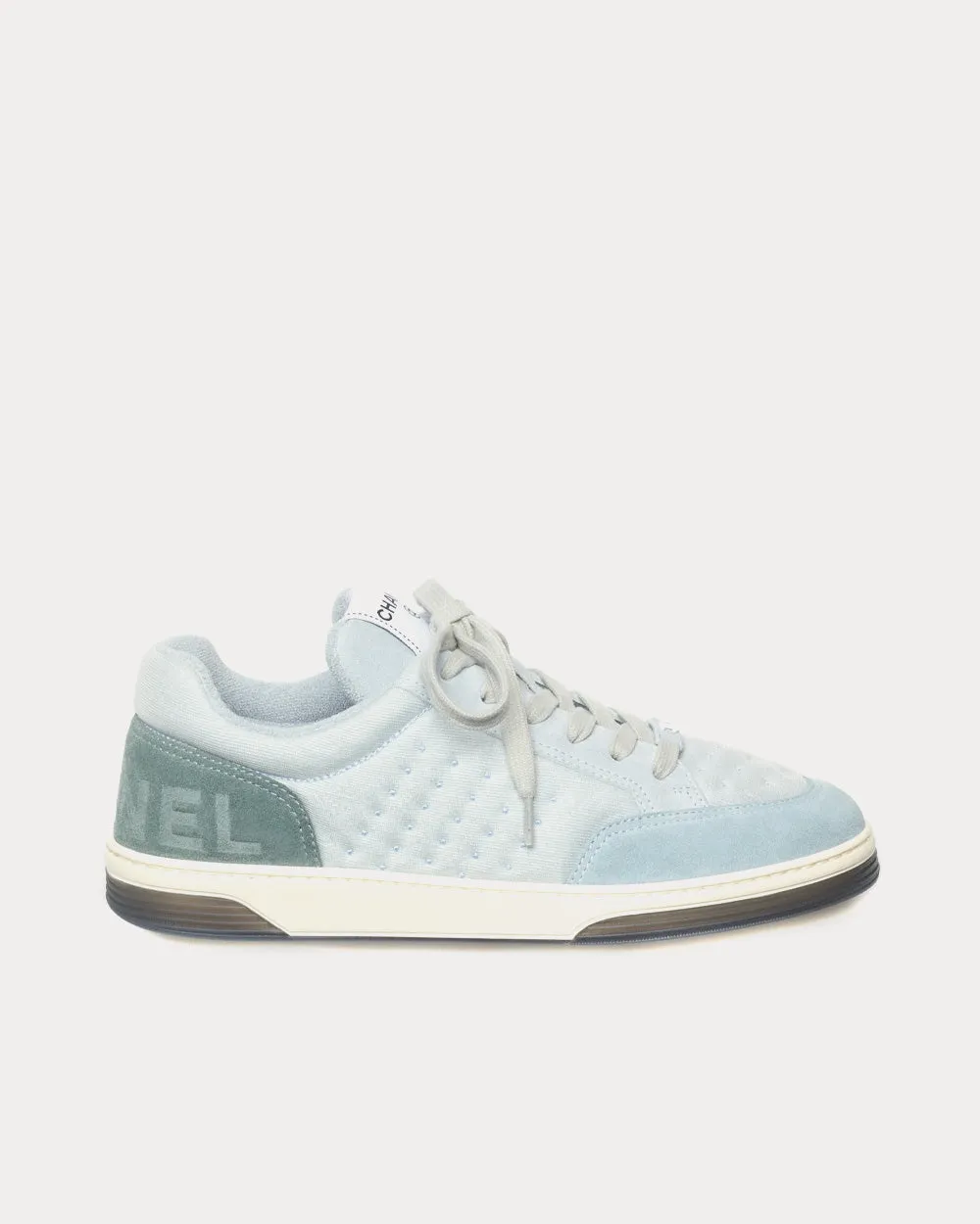 Mesh & Suede Calfskin Light Blue / Turquoise Low Top Sneakers