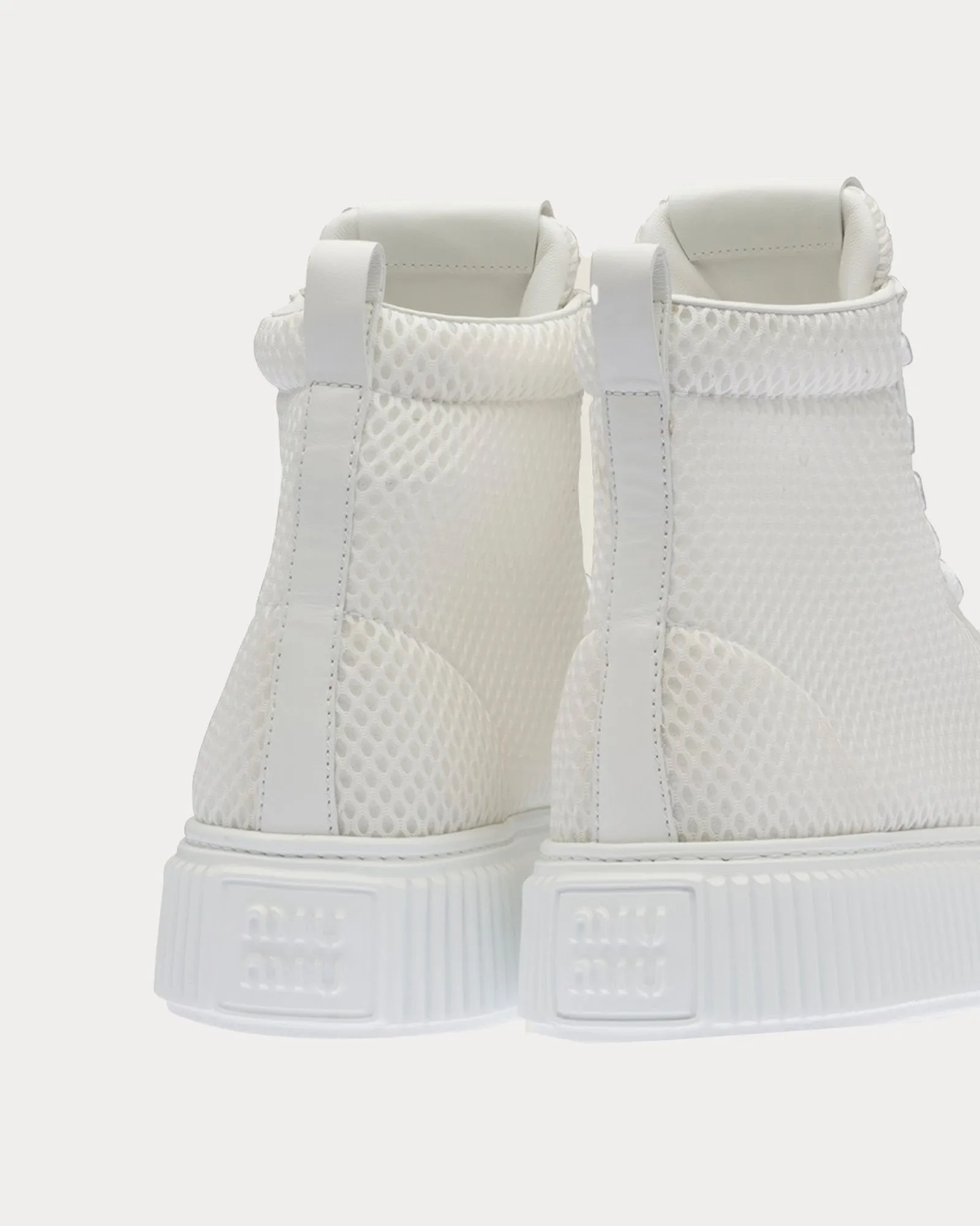 Mesh Flatform White High Top Sneakers