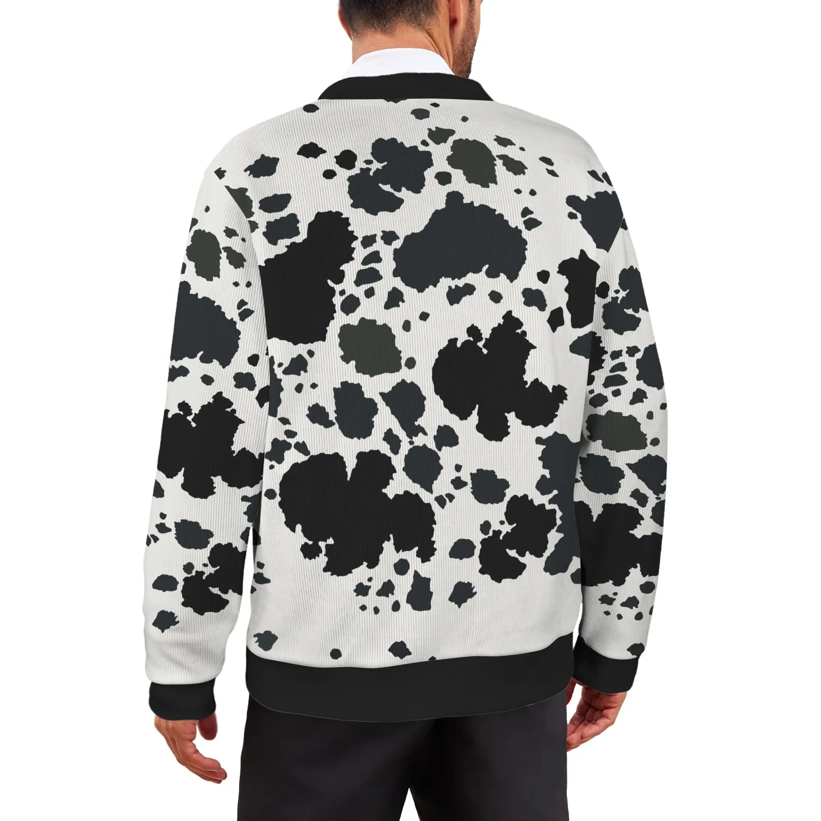 Moo-licious Cow Print Button-Up Cardigan  Trendy Urban Fashion