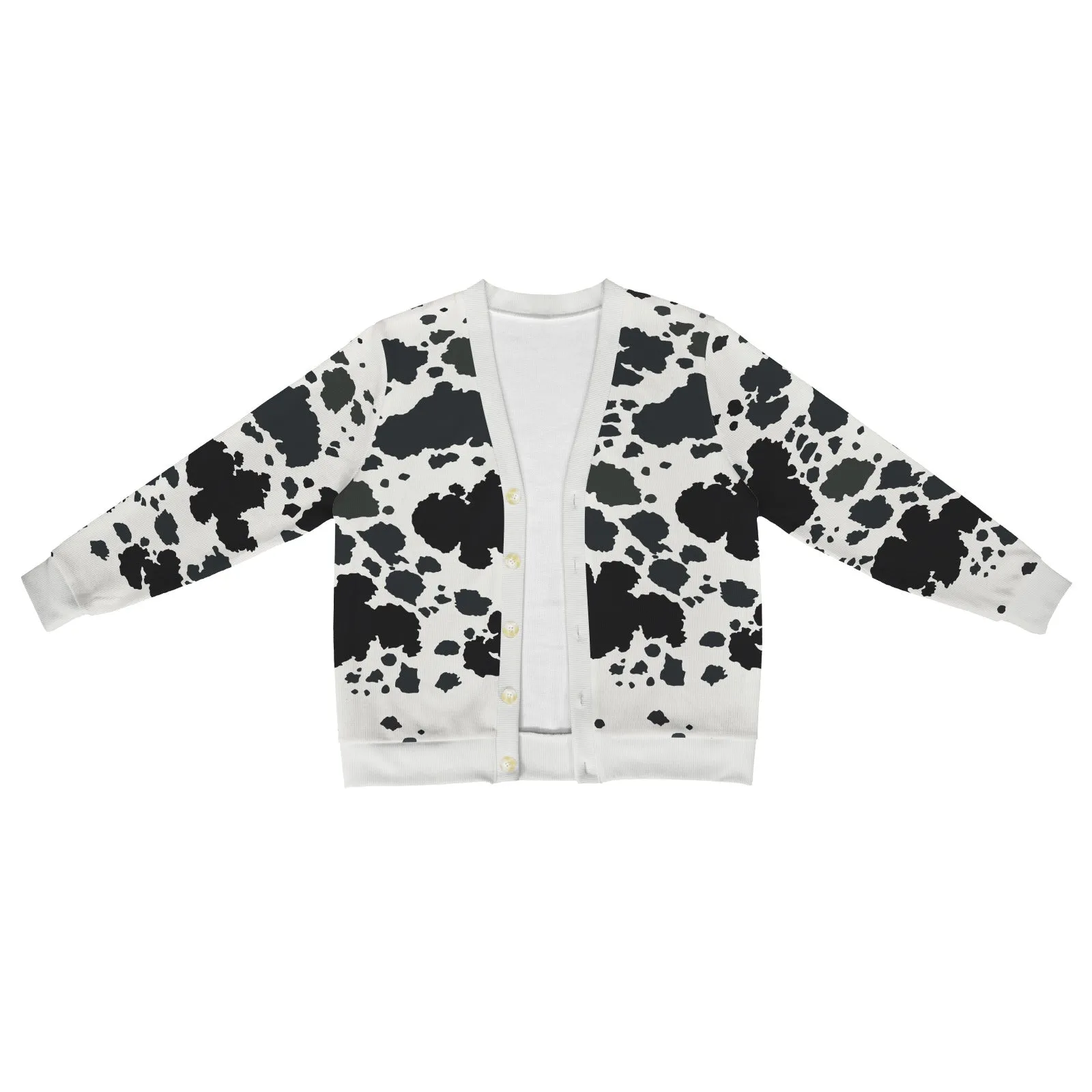 Moo-licious Cow Print Button-Up Cardigan  Trendy Urban Fashion