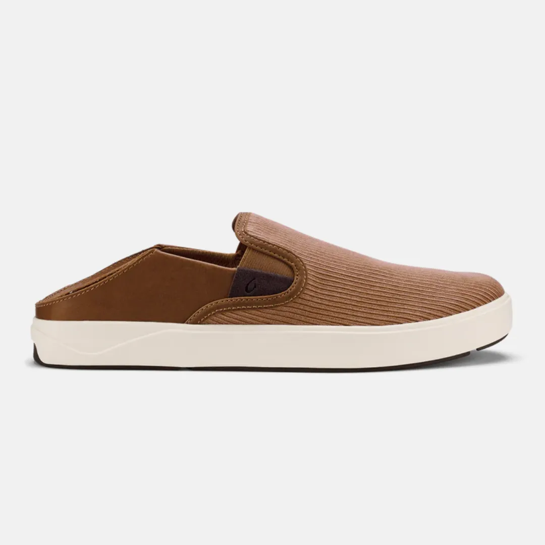 Olukai Lae'ahi Kapa Slip Ons - Tan/Dark Wood
