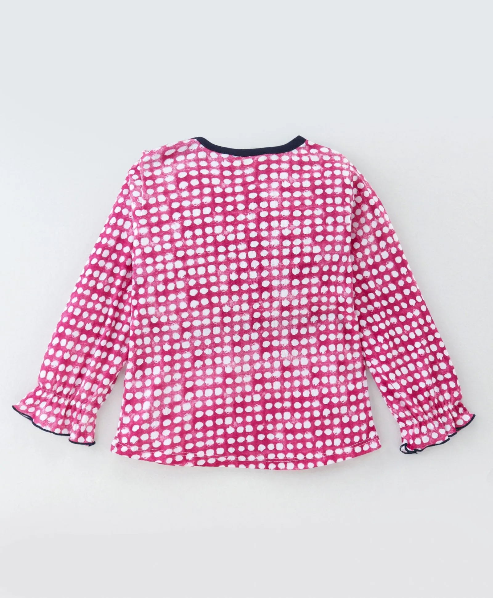 Polka Printed V Frilled Top Leggings Set